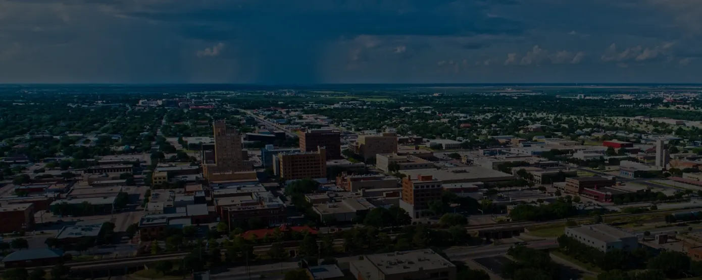 Aerial view of Abilene, Texas cityscape highlighting Internet providers in Abilene, TX and options for reliable connectivity.