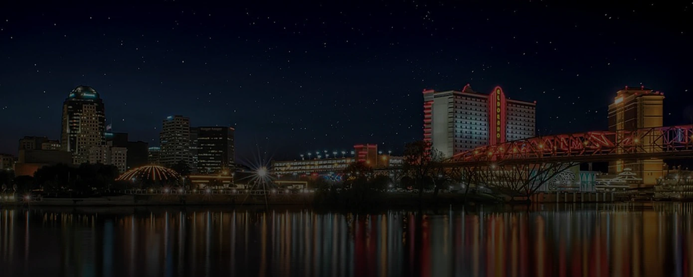 Aerial view of Bossier City, Louisiana skyline and neighborhoods, used as a banner image for Talk Walk Connection promoting ultra-fast, reliable internet providers in Bossier City, LA.