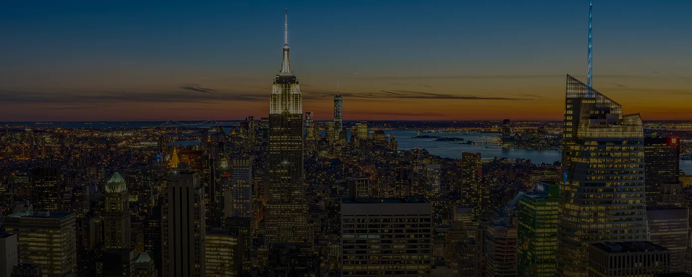 Scenic aerial view of New York City downtown, representing top and best internet providers in New York City, NY