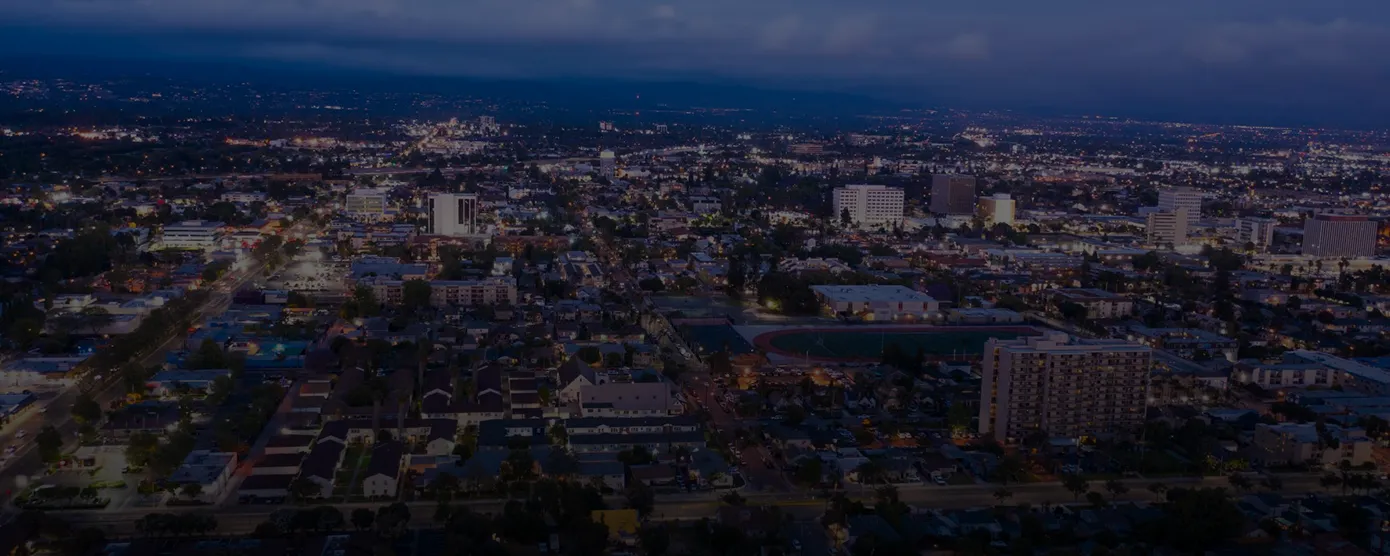 Aerial view of Santa Ana, California cityscape promoting the best internet providers in Santa Ana, CA.