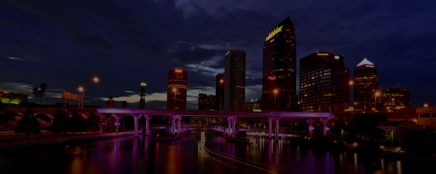 Downtown Tampa, Florida skyline with waterfront view highlighting the best internet providers in Tampa.