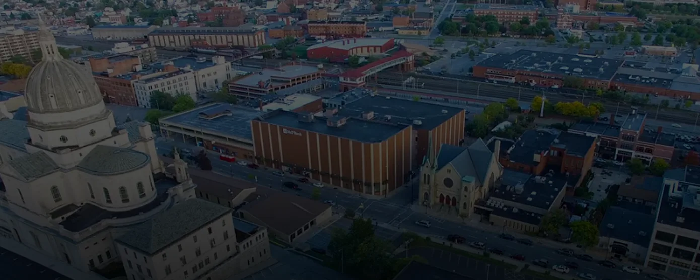 Aerial view of Altoona, Pennsylvania cityscape — Compare the Best Internet Providers Serving in Altoona, PA.