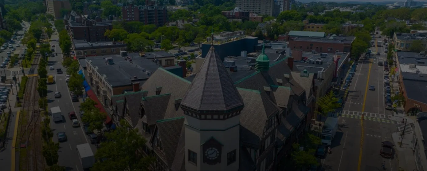Aerial view of Brookline, Massachusetts cityscape — Internet Providers Brookline: Top Choices Compared by Talk Walk Connection.