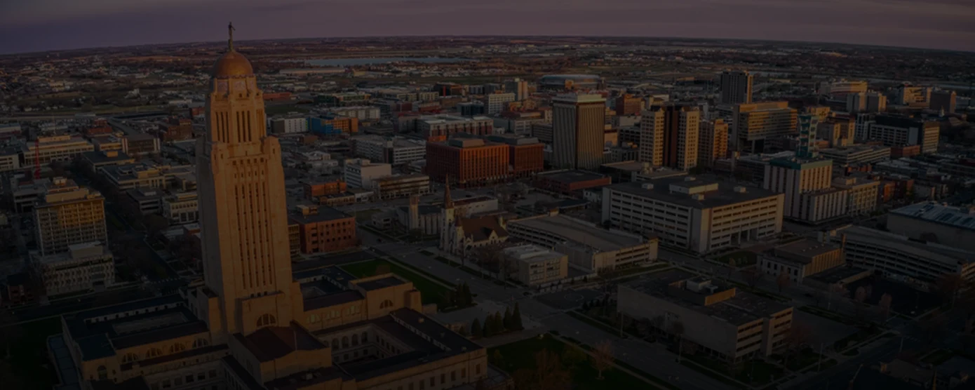 Cityscape of Lincoln, Nebraska with residential and commercial areas, symbolizing local internet options – banner for 'Best Internet Provider Lincoln, NE – Your Guide to Picking the Real Winner